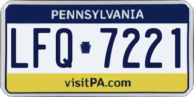 PA license plate LFQ7221