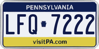 PA license plate LFQ7222
