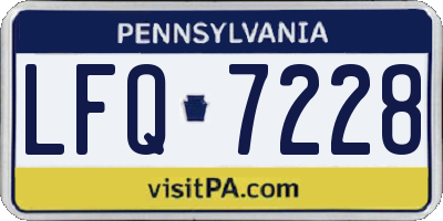 PA license plate LFQ7228
