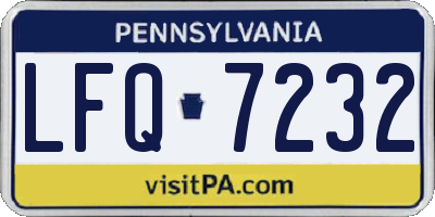 PA license plate LFQ7232