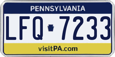 PA license plate LFQ7233