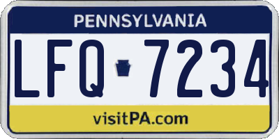 PA license plate LFQ7234