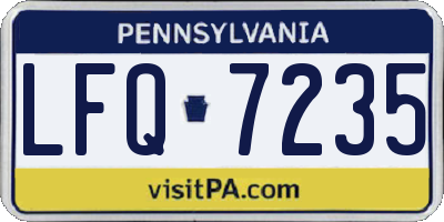 PA license plate LFQ7235