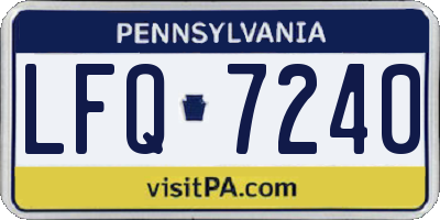 PA license plate LFQ7240