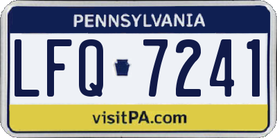 PA license plate LFQ7241
