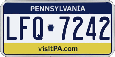 PA license plate LFQ7242