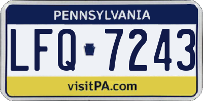 PA license plate LFQ7243