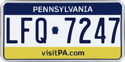 PA license plate LFQ7247