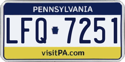 PA license plate LFQ7251