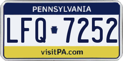 PA license plate LFQ7252