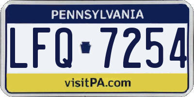 PA license plate LFQ7254