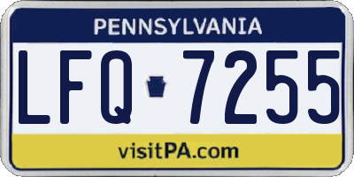 PA license plate LFQ7255