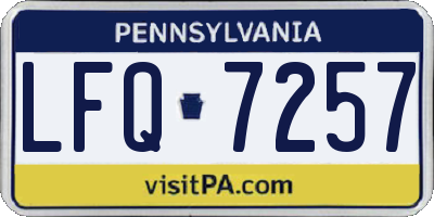 PA license plate LFQ7257