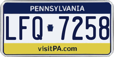 PA license plate LFQ7258