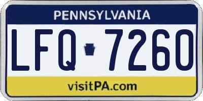 PA license plate LFQ7260