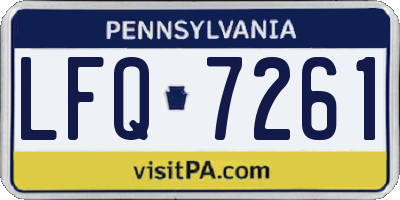 PA license plate LFQ7261