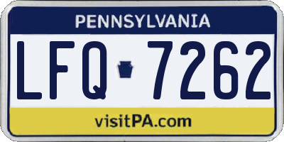PA license plate LFQ7262