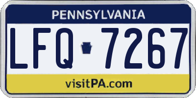 PA license plate LFQ7267
