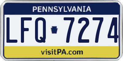 PA license plate LFQ7274