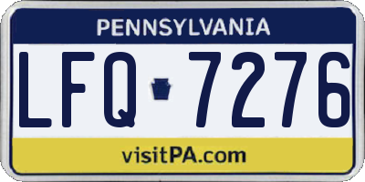PA license plate LFQ7276
