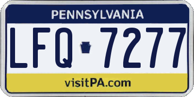 PA license plate LFQ7277