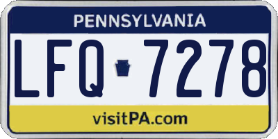 PA license plate LFQ7278