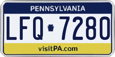 PA license plate LFQ7280