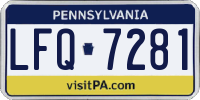 PA license plate LFQ7281