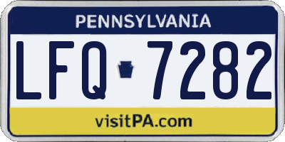 PA license plate LFQ7282