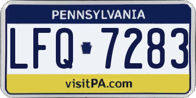PA license plate LFQ7283