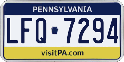 PA license plate LFQ7294