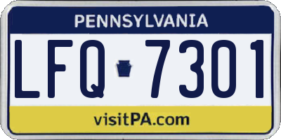 PA license plate LFQ7301