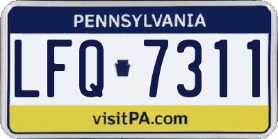 PA license plate LFQ7311