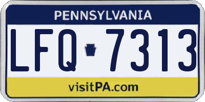 PA license plate LFQ7313