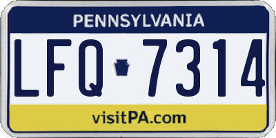 PA license plate LFQ7314