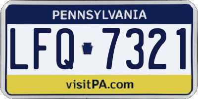 PA license plate LFQ7321