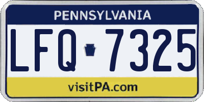 PA license plate LFQ7325