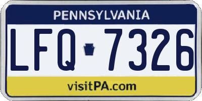 PA license plate LFQ7326
