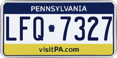 PA license plate LFQ7327
