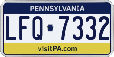 PA license plate LFQ7332