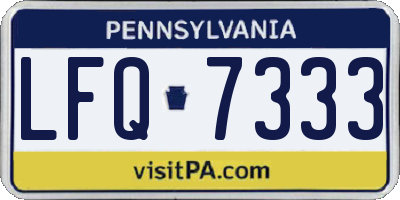 PA license plate LFQ7333