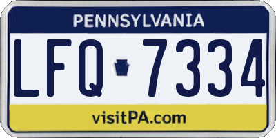 PA license plate LFQ7334