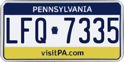 PA license plate LFQ7335