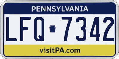PA license plate LFQ7342
