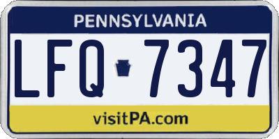 PA license plate LFQ7347