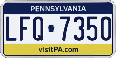 PA license plate LFQ7350