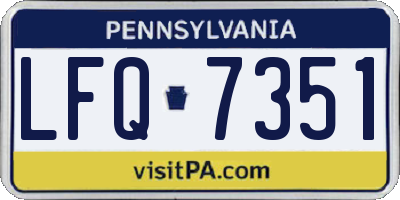 PA license plate LFQ7351