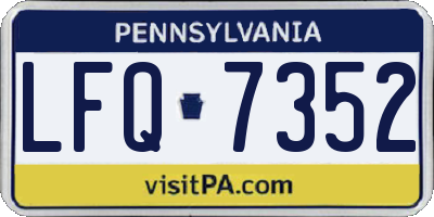 PA license plate LFQ7352