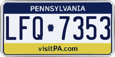 PA license plate LFQ7353