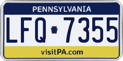 PA license plate LFQ7355